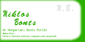 miklos bonts business card